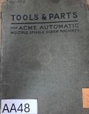Acme-Acme-Gridley Bar Machine  “Tools & Parts” Manual for Multiple Spindle Screw Machines.-Multiple Spindle-01